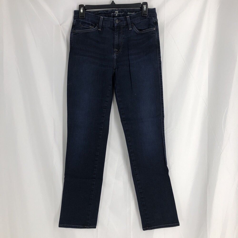 7 For All Mankind Jeans Adult Size 29 Dark Wash Karah Straight Leg